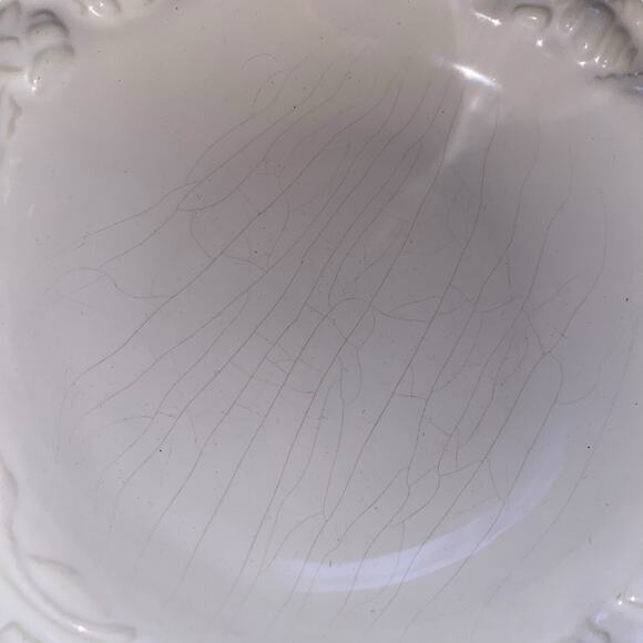 Fapor Portugal 10" White Individual Pasta Bowls Embossed Pasta Rim - Picture 4 of 11